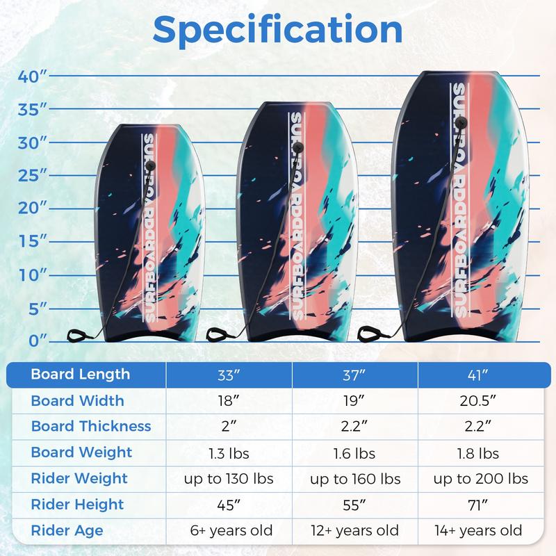 33/37/41 Inches Lightweight Bo - Bodyboard Boogie Board review and price