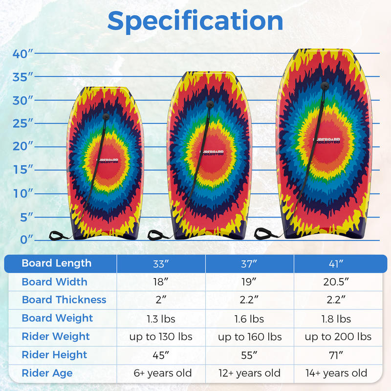 33/37/41 Inches Lightweight Bo - Bodyboard Boogie Board review and price